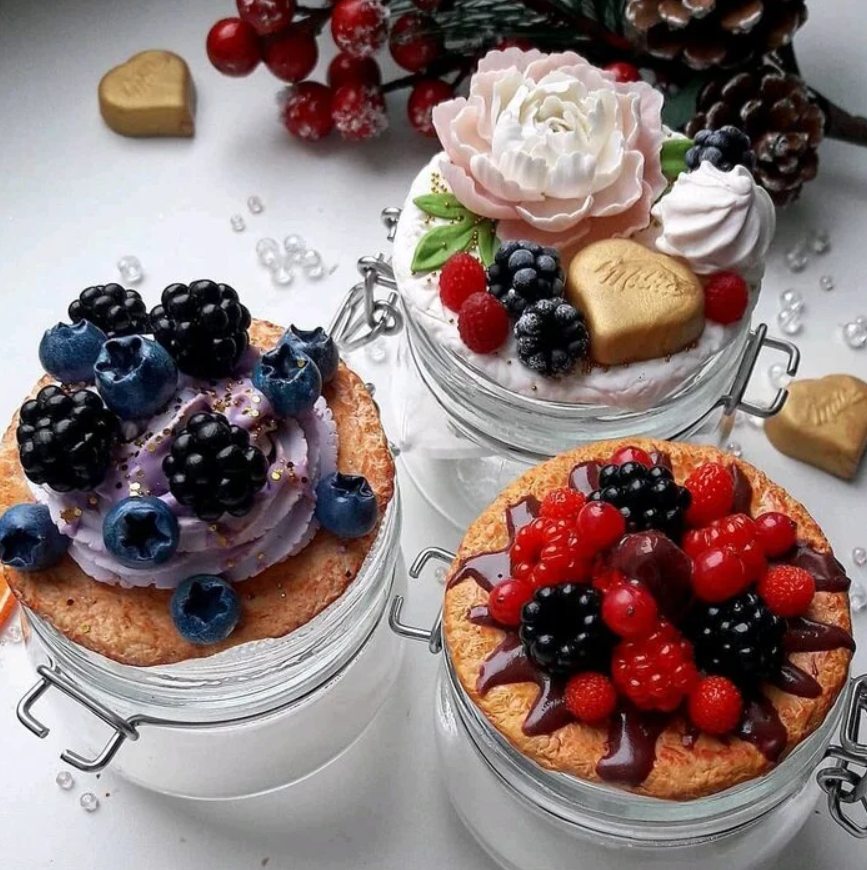 Баночки декорированные глиной - Жар-птица