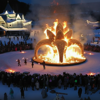 Арт-объект &laquo;Каменный цветок&raquo; украсит Масленицу-2026 в Парке Сказов