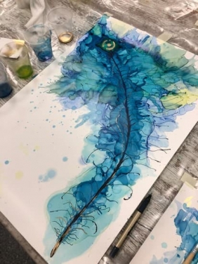 Абстракция спиртовыми чернилами