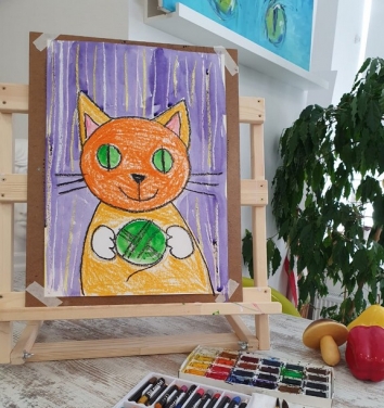 Рисуем дома. Полосатый кот ОНЛАЙН