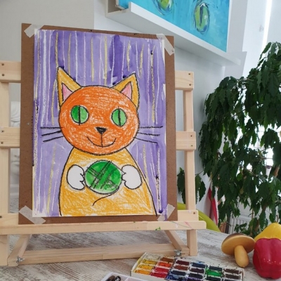 Рисуем дома. Полосатый кот ОНЛАЙН