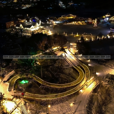 Всесезонные светящиеся тюбинг-горки в Парке Сказов: зимнее приключение для всей семьи